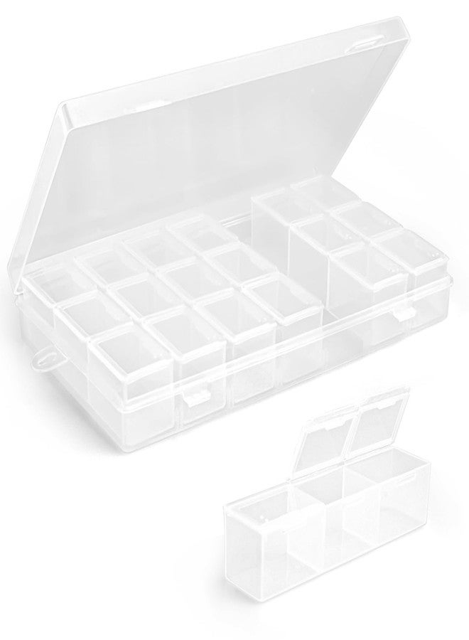 BOSMIOW Plastic Weekly Pill Organizer,Medicine Subpackage Case with DustProof Case,Jewelry Organizer Box,Separate Compartments Box for Vitamins,Fish Oils,Supplements,3 Times a Day,Clear - Image 1